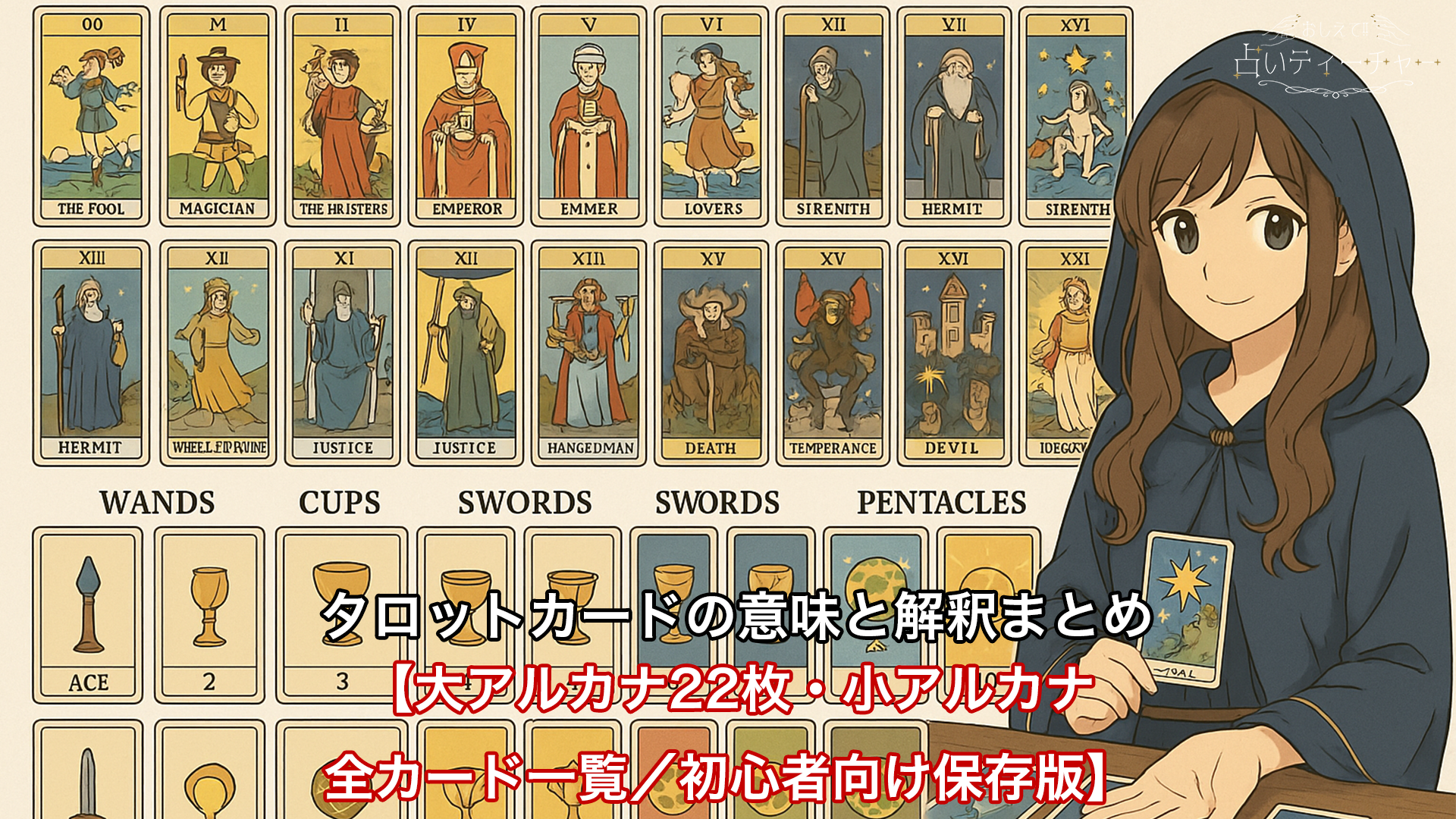 タロットカードの意味と解釈まとめ【大アルカナ22枚・小アルカナ全カード一覧／初心者向け保存版】 | 占いティーチャー